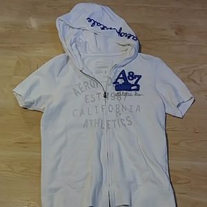 Aeropostal zip up short sleeve hoodie size L